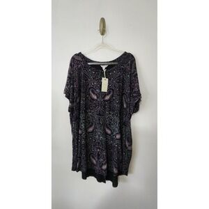 NWT Lucky Brand Plus Size Tunic Top Paisley Whimsygoth Fairygrunge Summer